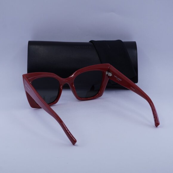 Saint Laurent SL552 010 Cat Eye Sunglasses - Red/Grey - Picture 4 of 11